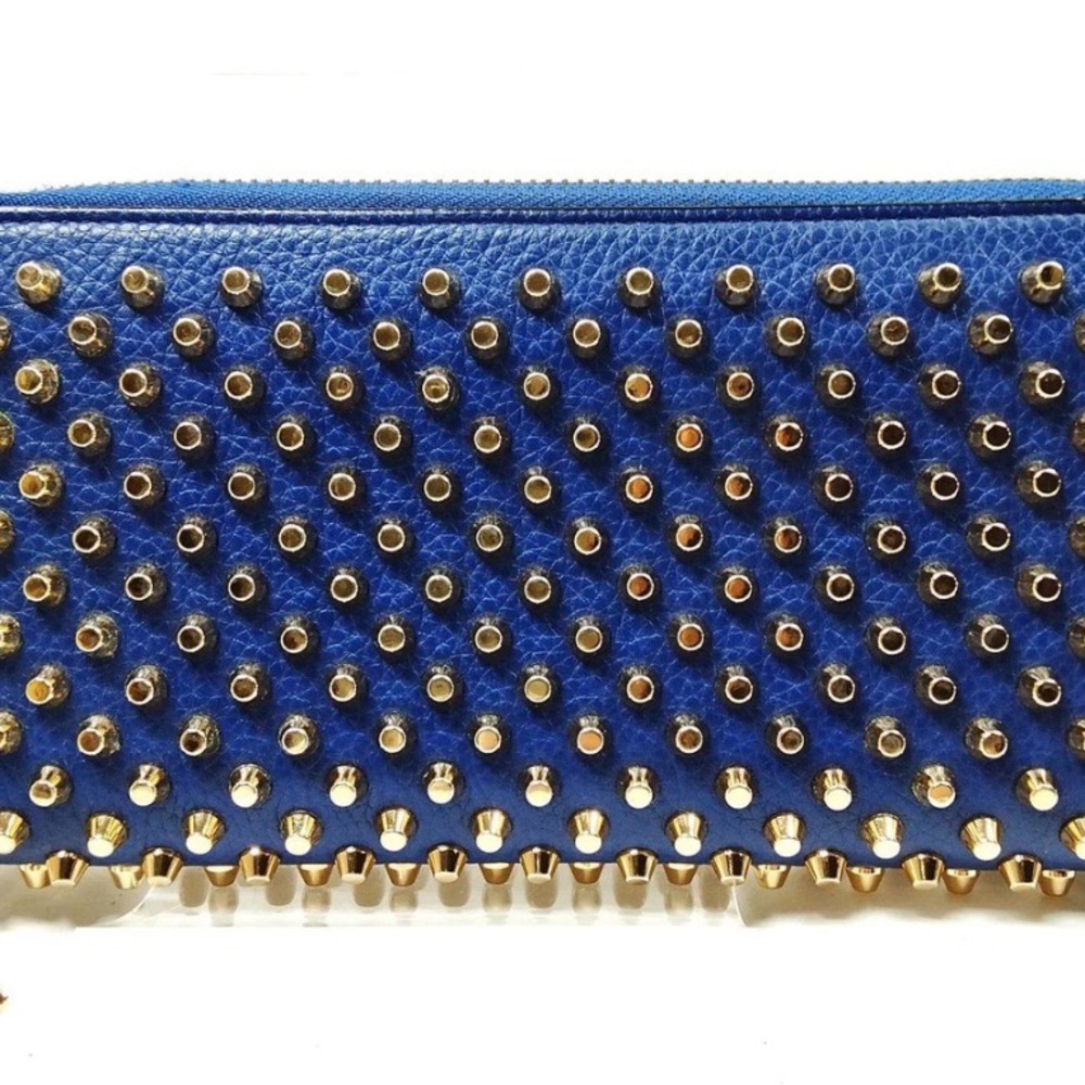 Christian Louboutin Blue Wallet with Gold Studs